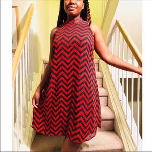 Red Chevron Dress